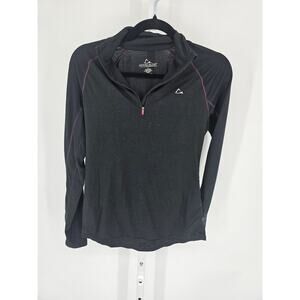Paradox Merino Blend Womens Sz S 1/4 Zip BAse Layer Jacket Athletic Black
